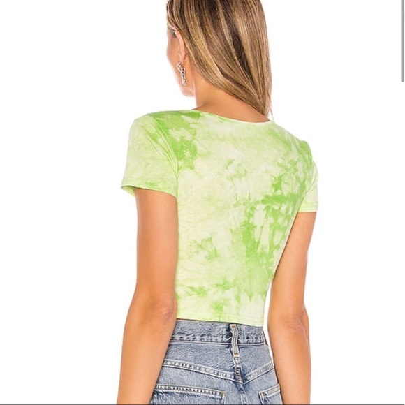 NEW Superdown Green Tie Dye Crop Top - Picture 3 of 9